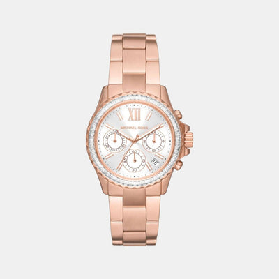 Everest Women Quartz White Dial Chronograph Stainless Steel Watch MK7213
