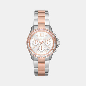 Everest Women Quartz White Dial Chronograph Stainless Steel Watch MK7214