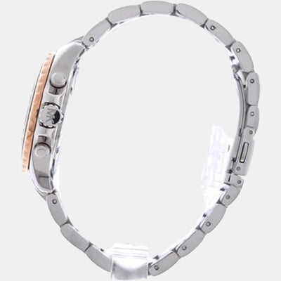 Everest Women Quartz White Dial Chronograph Stainless Steel Watch MK7214