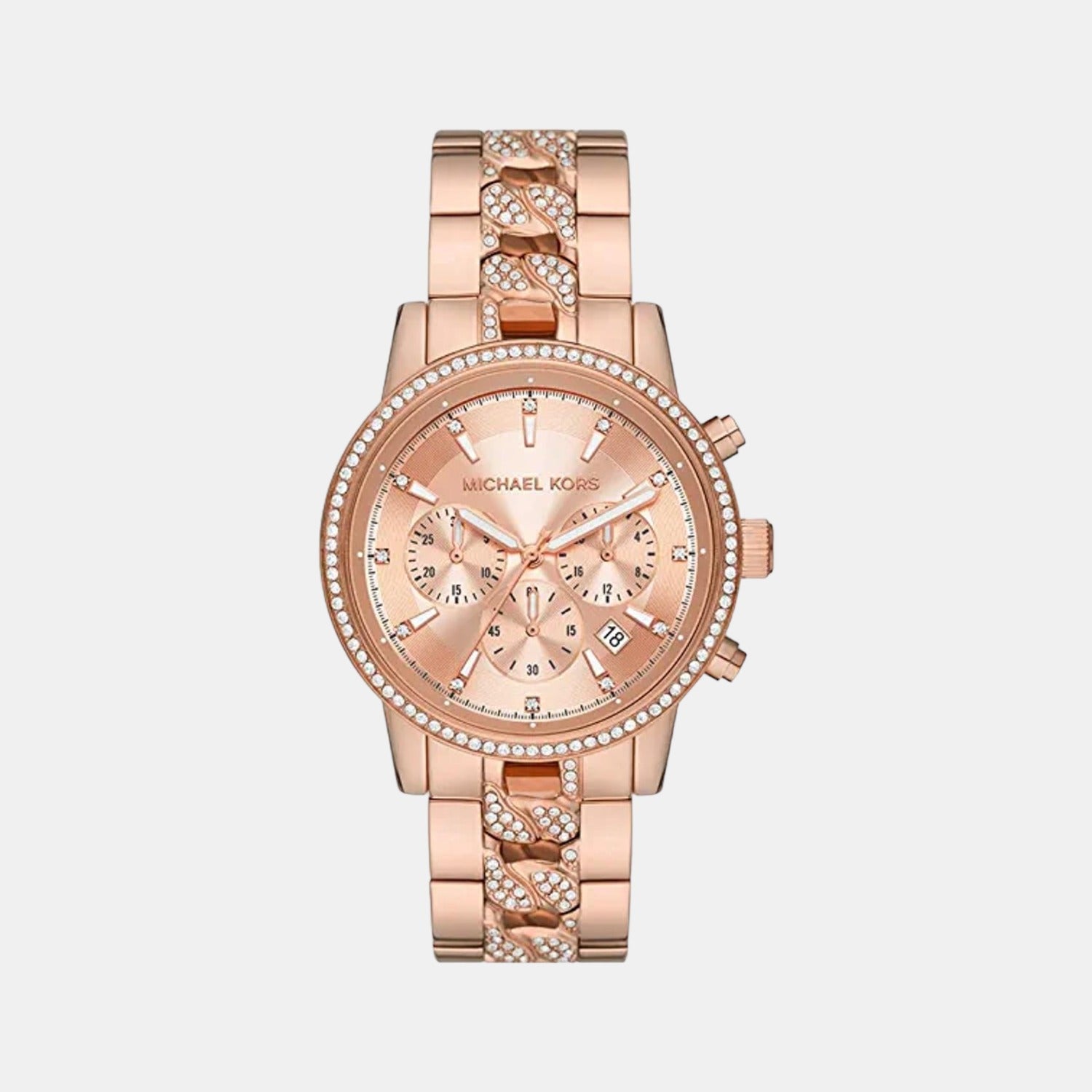 Bryant Women Quartz Rose Gold Dial Chronograph Stainless Steel Watch MK7223