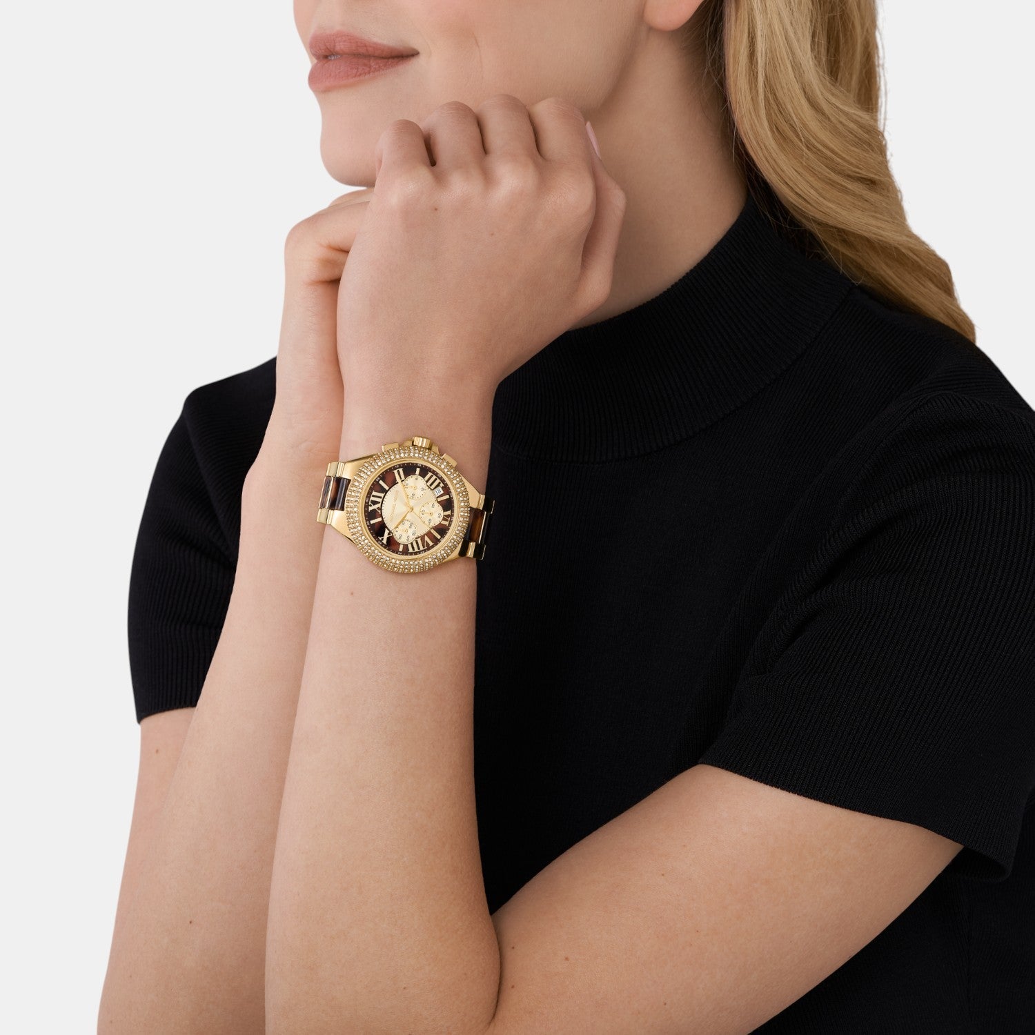 Camille Women Quartz Multi-Colour Dial Chronograph Stainless Steel Watch MK7269
