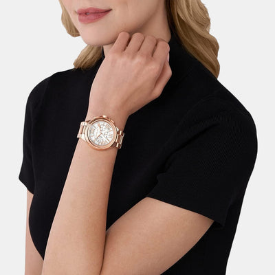 Camille Women Quartz Rose Gold Dial Chronograph Stainless Steel Watch MK7271