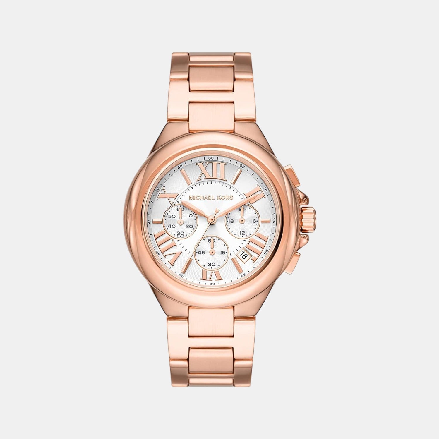 Camille Women Quartz Rose Gold Dial Chronograph Stainless Steel Watch MK7271