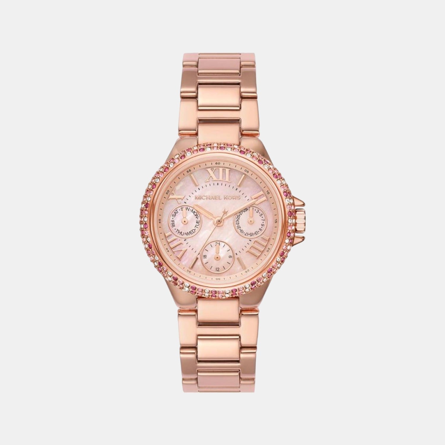 Camille Women Quartz Pink Dial Chronograph Stainless Steel Watch MK7273
