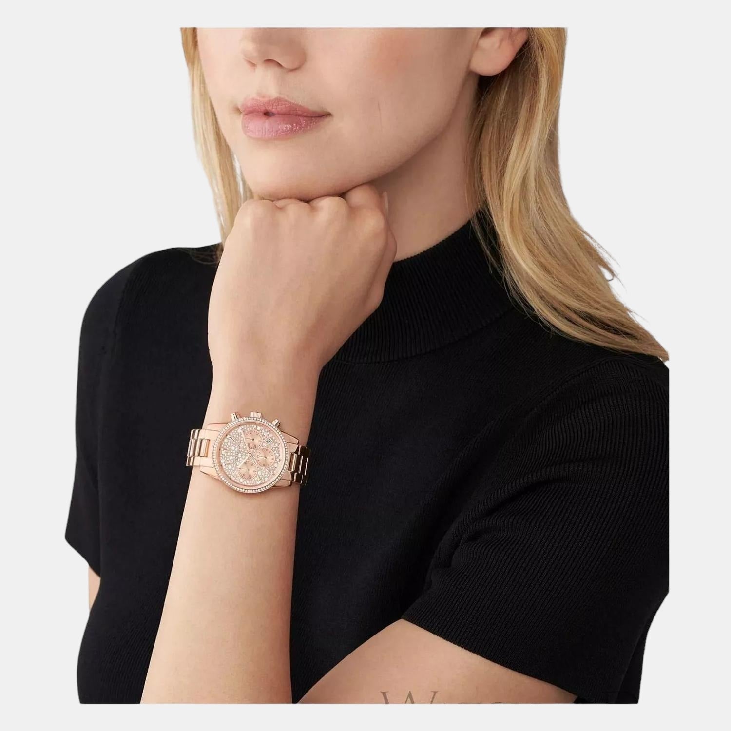 Bryant Women Quartz Rose Gold Dial Chronograph Stainless Steel Watch MK7302