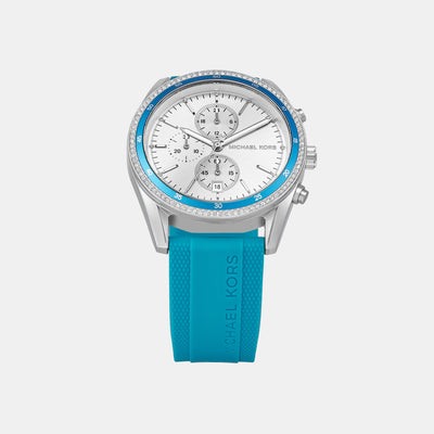 Hadyn Women Quartz White Dial Chronograph Silicone Watch MK7485