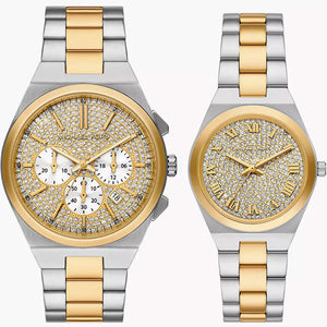 Michael Kors Lennox Gold Pave Dial Dial Pair 33mm & 41mm MK7503SET