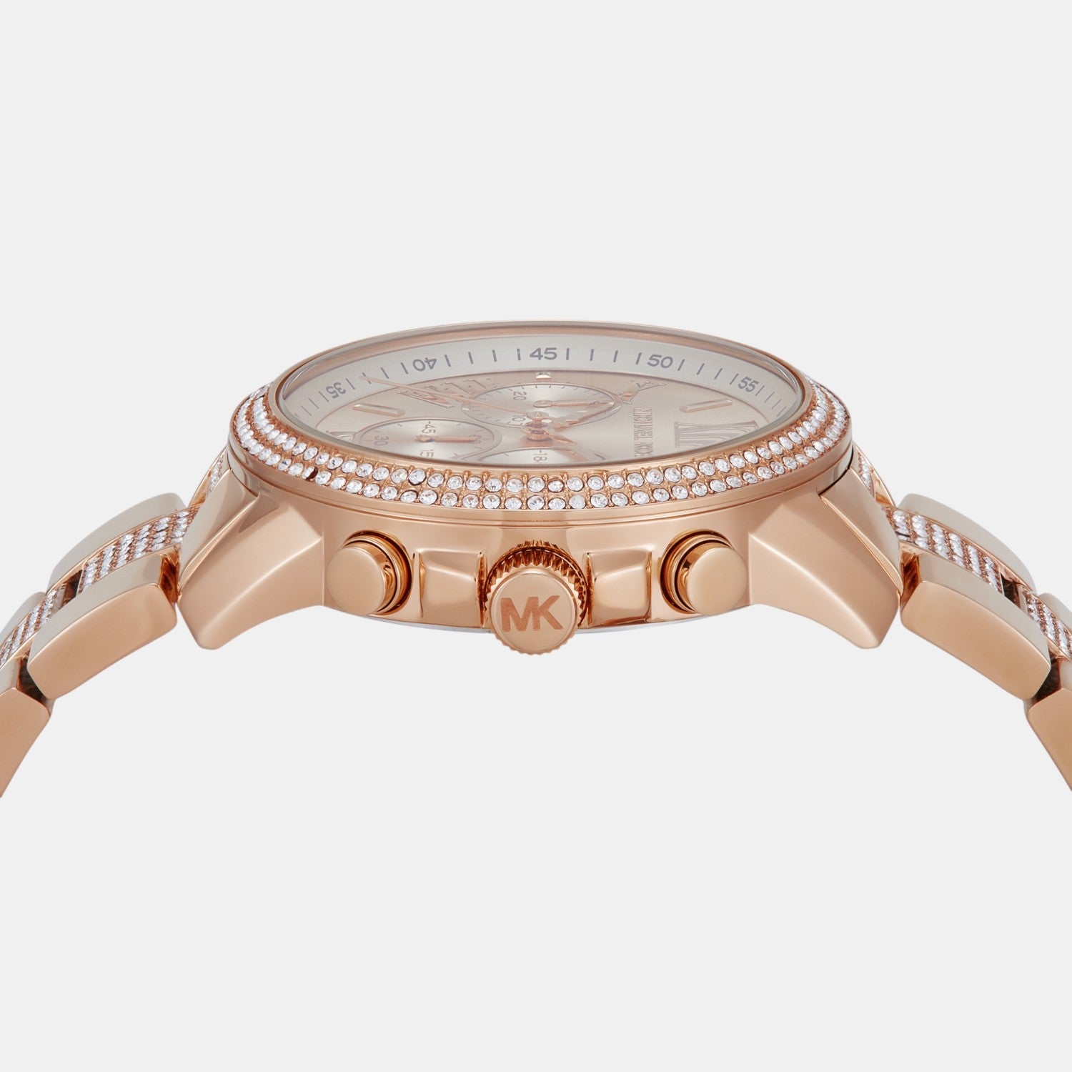 Brynn Women Quartz Rose Gold Dial Chronograph Stainless Steel Watch MK7505