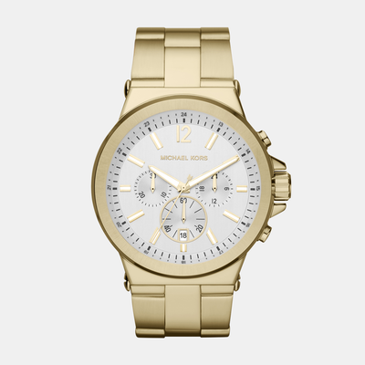 Dylan Men Quartz White Dial Chronograph Stainless Steel Watch MK8278