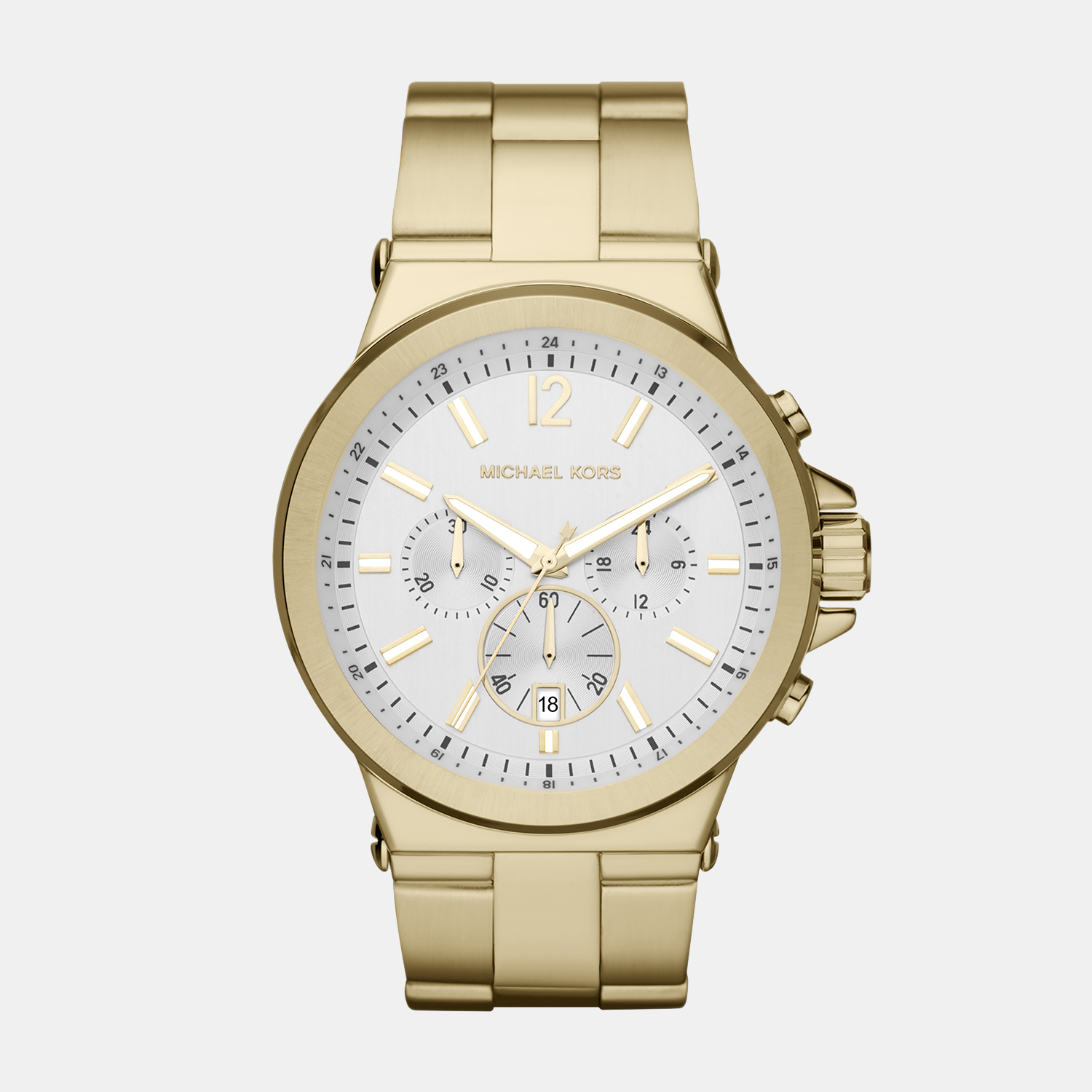 Dylan Men Quartz White Dial Chronograph Stainless Steel Watch MK8278
