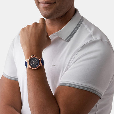 Dylan Men Quartz Blue Dial Chronograph Silicone Watch MK8295