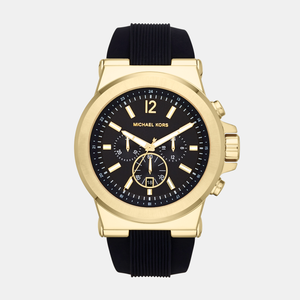 Dylan Men Quartz Black Dial Chronograph Silicone Watch MK8325