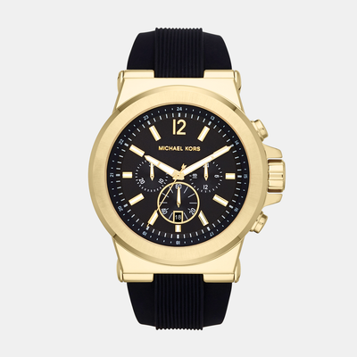 Dylan Men Quartz Black Dial Chronograph Silicone Watch MK8325