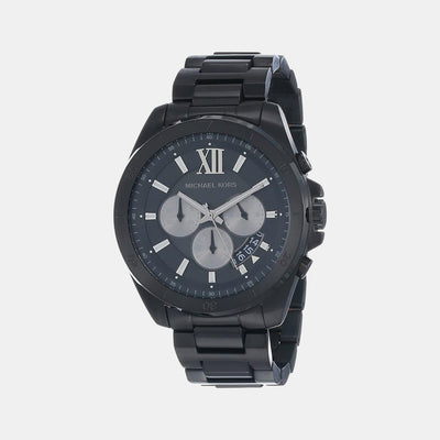 Brecken Men Quartz Black Dial Chronograph Stainless Steel Watch MK8858