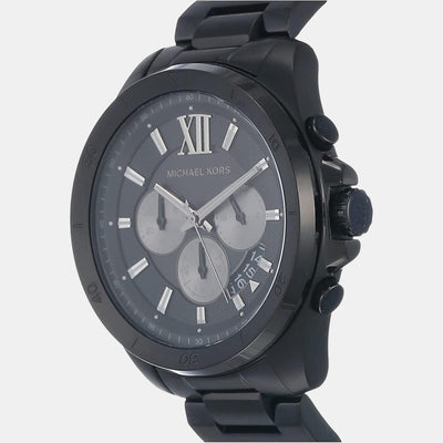 Brecken Men Quartz Black Dial Chronograph Stainless Steel Watch MK8858