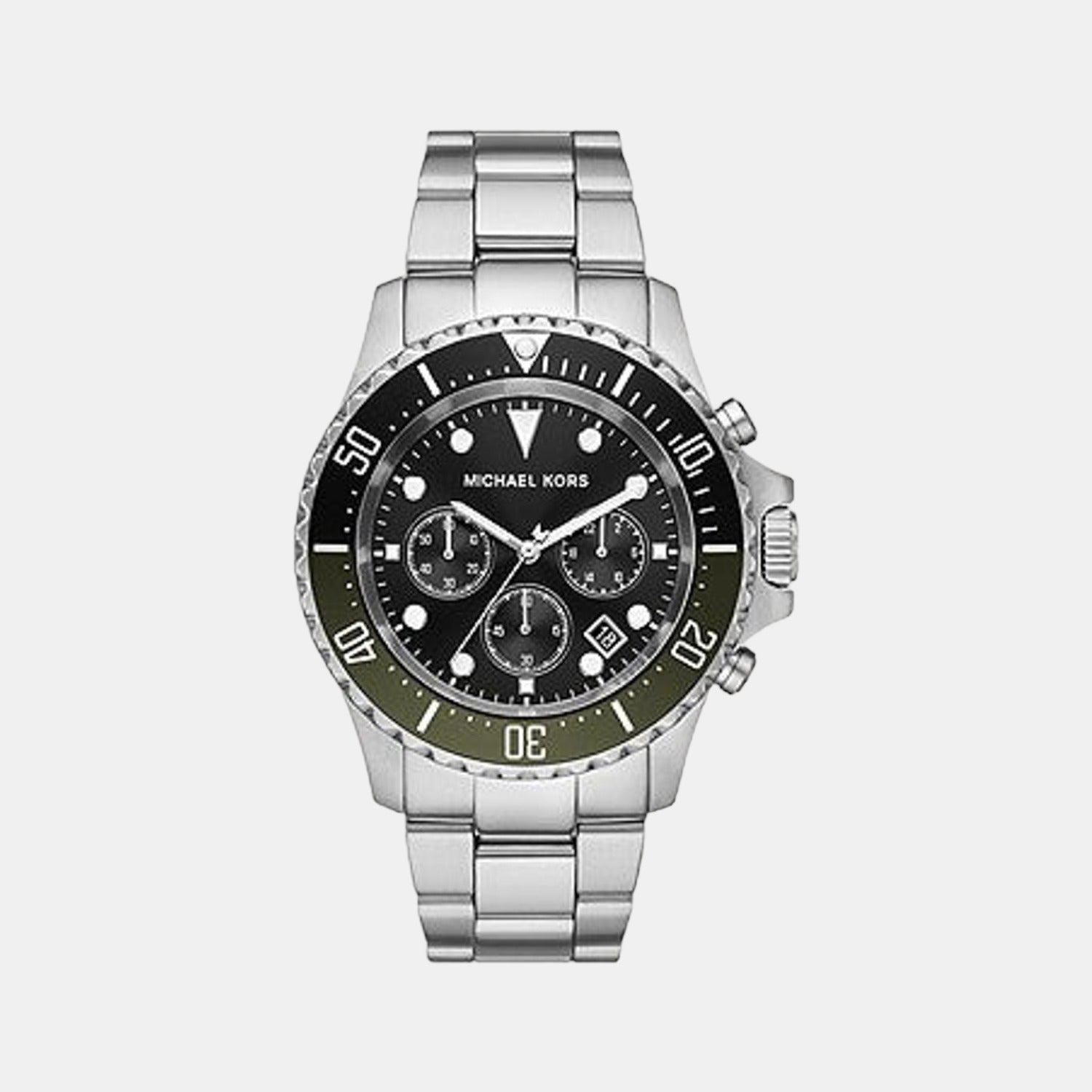 Everest Men Quartz Black Dial Chronograph Stainless Steel Watch MK8976