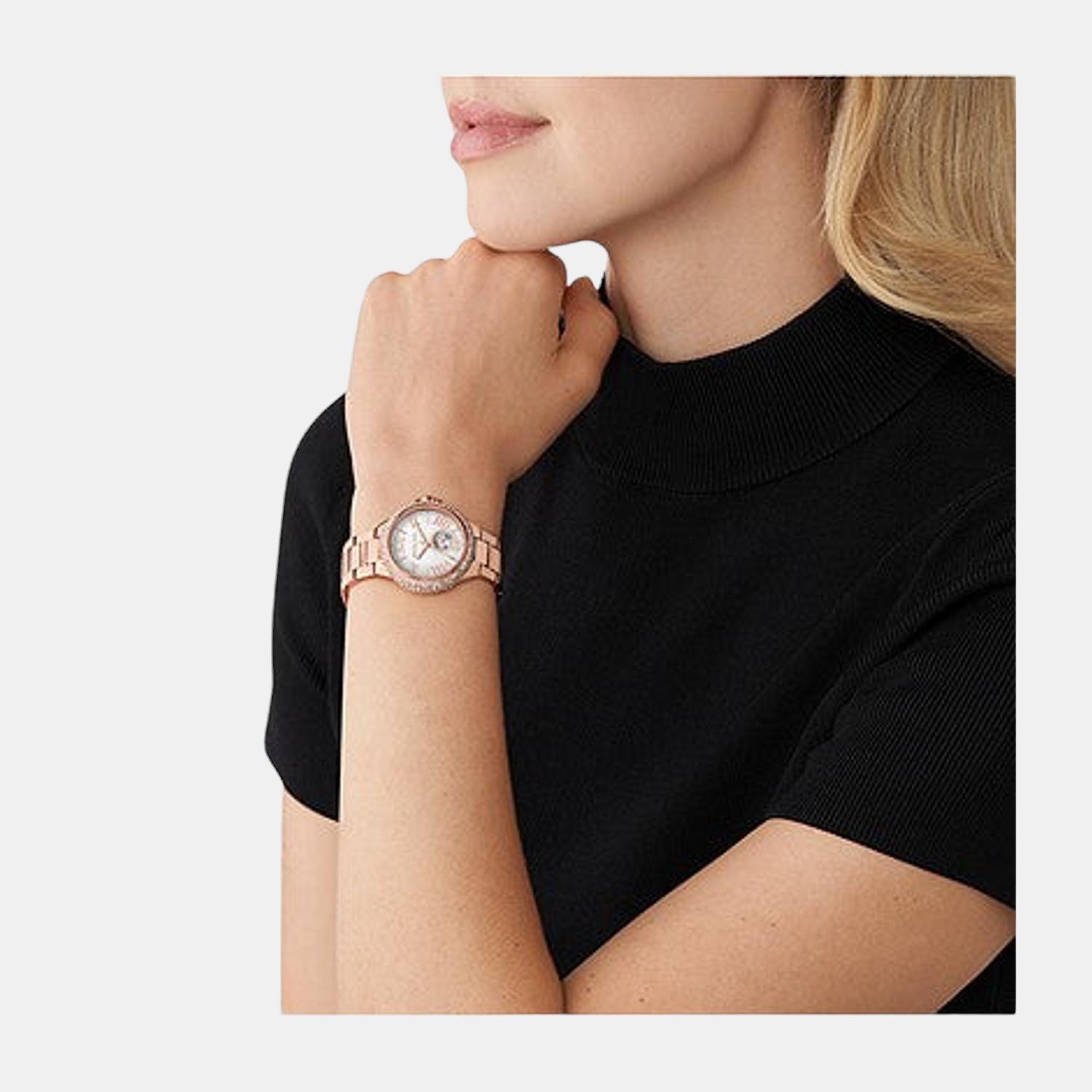 Camille Women Quartz White Dial Analog Stainless Steel Watch MK9051