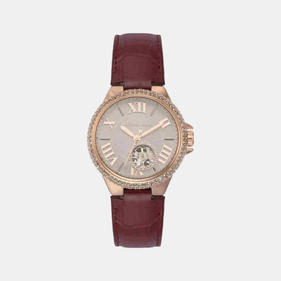 Camille Women Quartz Silver Dial Analog Leather Watch MK9052
