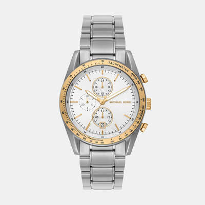 Accelerator Men Quartz White Dial Chronograph Stainless Steel Watch MK9112