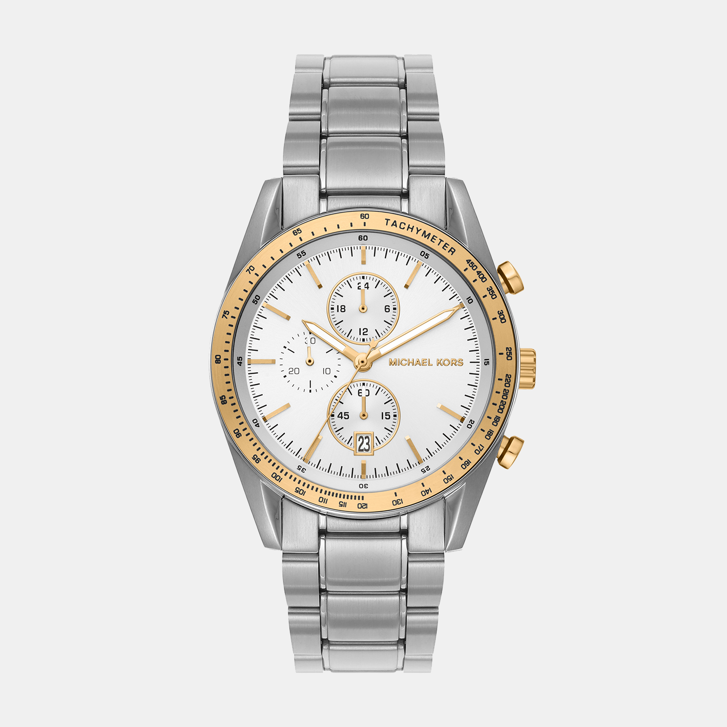 Accelerator Men Quartz White Dial Chronograph Stainless Steel Watch MK9112