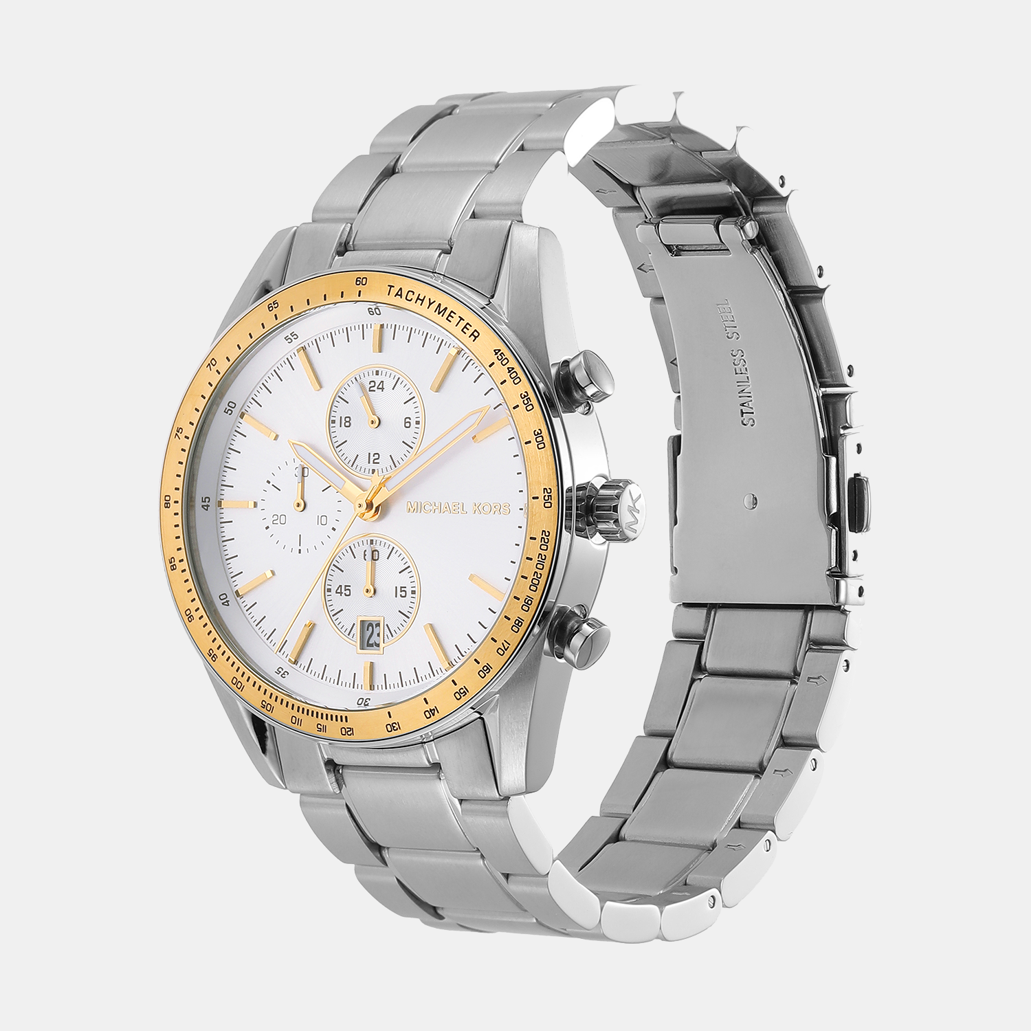 Accelerator Men Quartz White Dial Chronograph Stainless Steel Watch MK9112