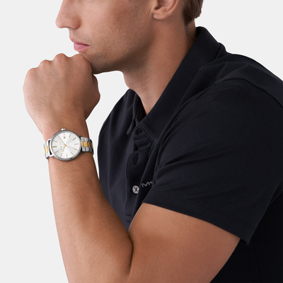 Blake Men Quartz White Dial Analog Stainless Steel Watch MK9134