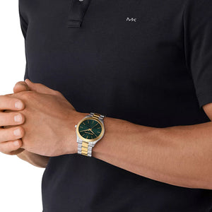 Michael Kors Slim Runway Green Dial Men 44mm MK9149