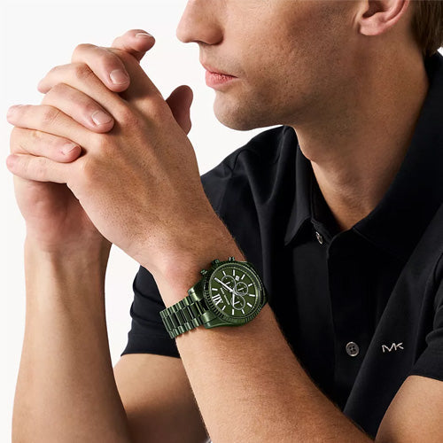 Michael Kors Lexington Green Dial Men 44mm