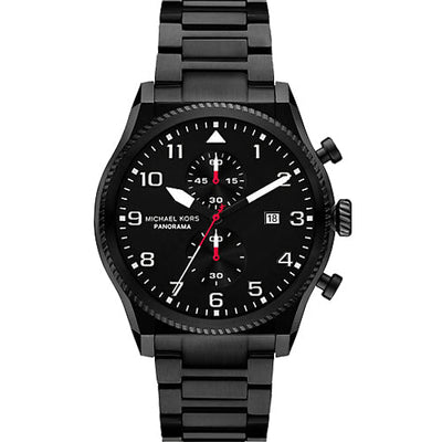 Michael Kors Oversized Panorama Black Dial Men 44mm MK9198