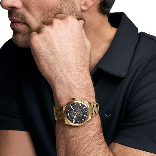 Michael Kors Oversized Panorama Black Skeleton Dial Men 44mm MK9218
