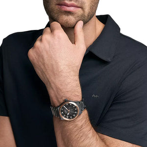 Michael Kors Oversized Panorama Black Skeleton Dial Men 44mm MK9219
