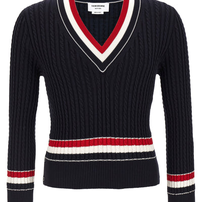 Thom Browne Rwb Intarsia Sweater