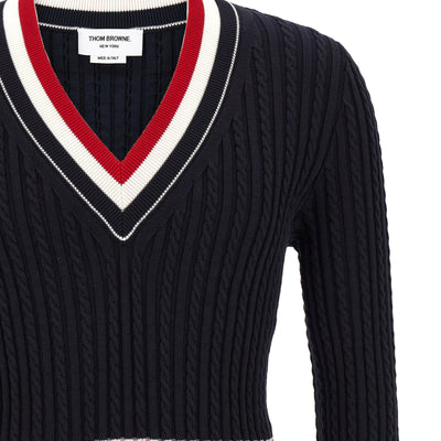 Thom Browne Rwb Intarsia Sweater