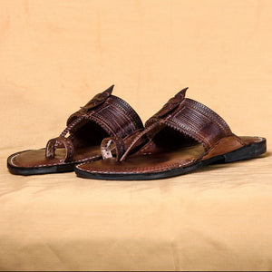 Brown - Men Step Into Elegance: Classic Kolhapuri Leather Slippers