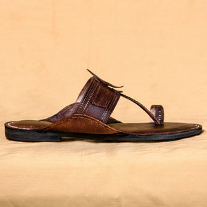 Brown - Men Step Into Elegance: Classic Kolhapuri Leather Slippers