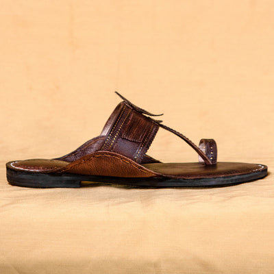 Brown - Men Step Into Elegance: Classic Kolhapuri Leather Slippers