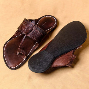 Brown - Men Step Into Elegance: Classic Kolhapuri Leather Slippers