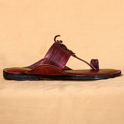 Brown - Men Footwear Fusion: Classic Kolhapuri Leather Slippers