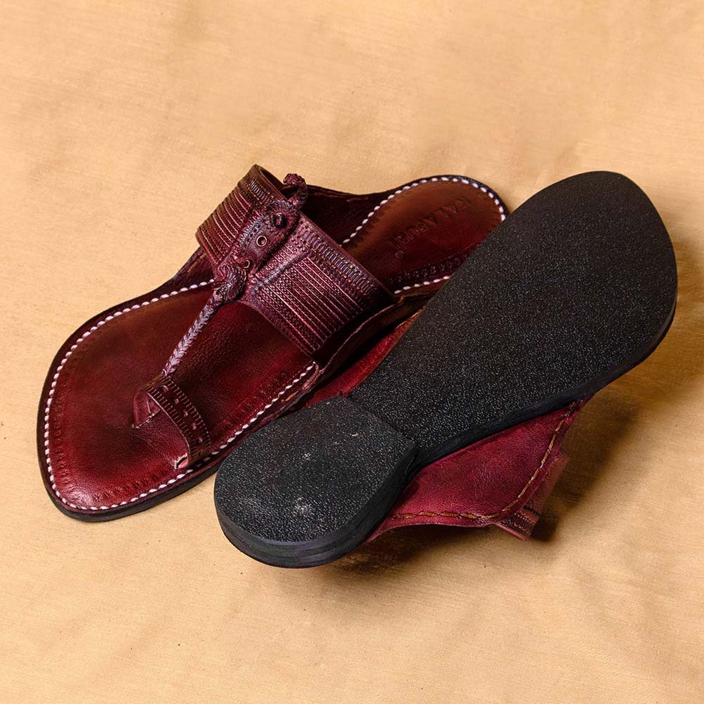 Brown - Men Footwear Fusion: Classic Kolhapuri Leather Slippers