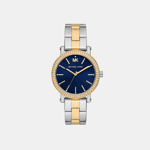 Corey Women Quartz Blue Dial Analog Stainless Steel Watch MKO1049