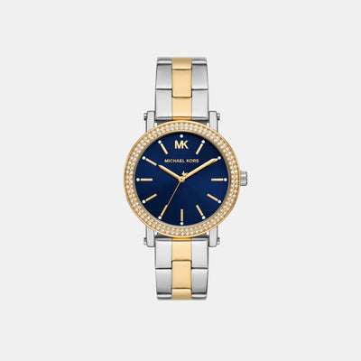 Corey Women Quartz Blue Dial Analog Stainless Steel Watch MKO1049