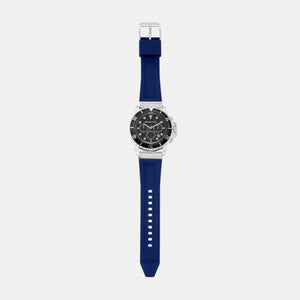 Everest Men Quartz Black Dial Chronograph Silicone Watch MKO1160