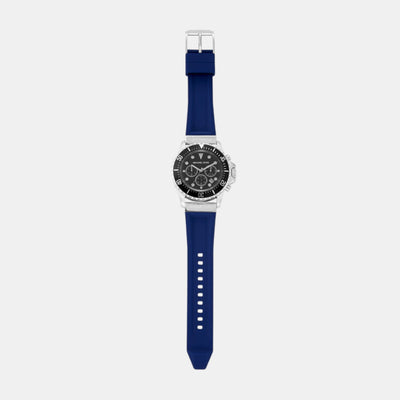 Everest Men Quartz Black Dial Chronograph Silicone Watch MKO1160