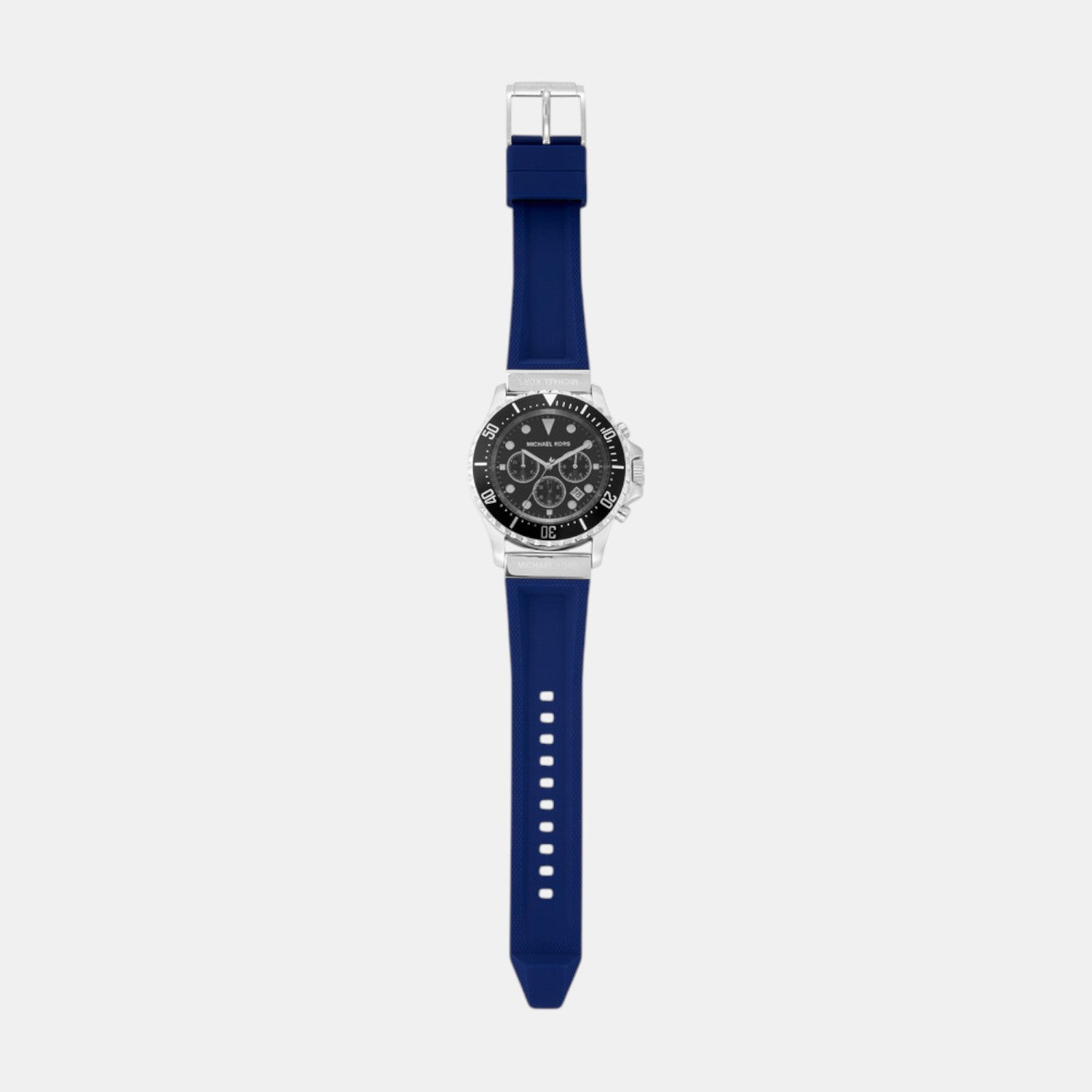 Everest Men Quartz Black Dial Chronograph Silicone Watch MKO1160