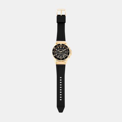 Everest Men Quartz Black Dial Chronograph Silicone Watch MKO1162