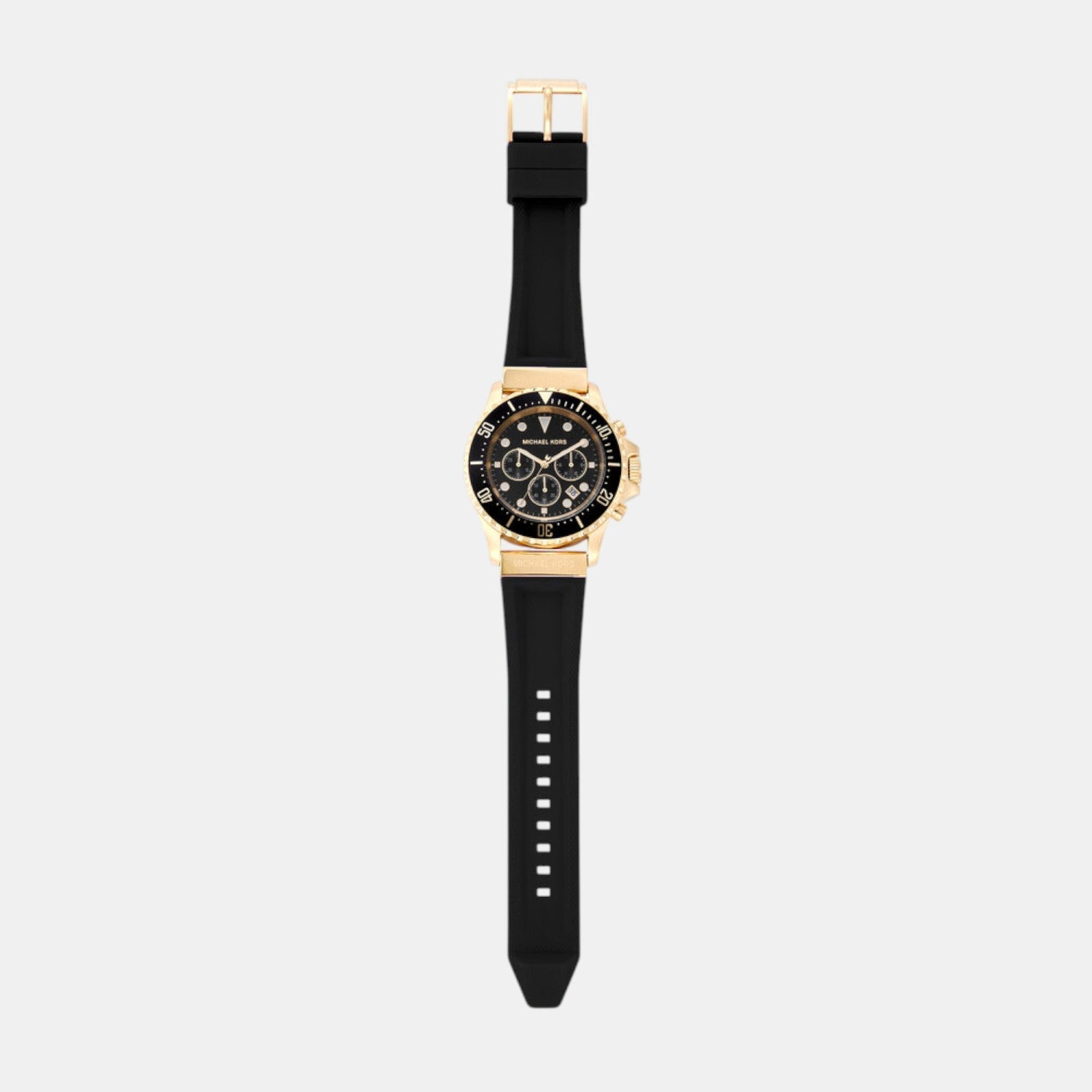 Everest Men Quartz Black Dial Chronograph Silicone Watch MKO1162