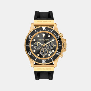 Everest Men Quartz Black Dial Chronograph Silicone Watch MKO1162