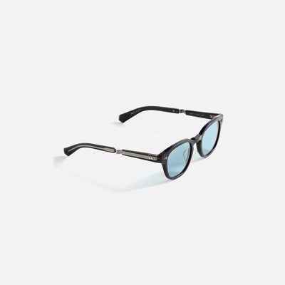 Garrett Leight Mr. Leight James Sunglass - Black Gunmetal / Brittany Blue