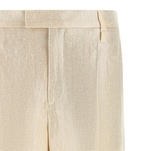 Brunello Cucinelli Lamé Linen Pants