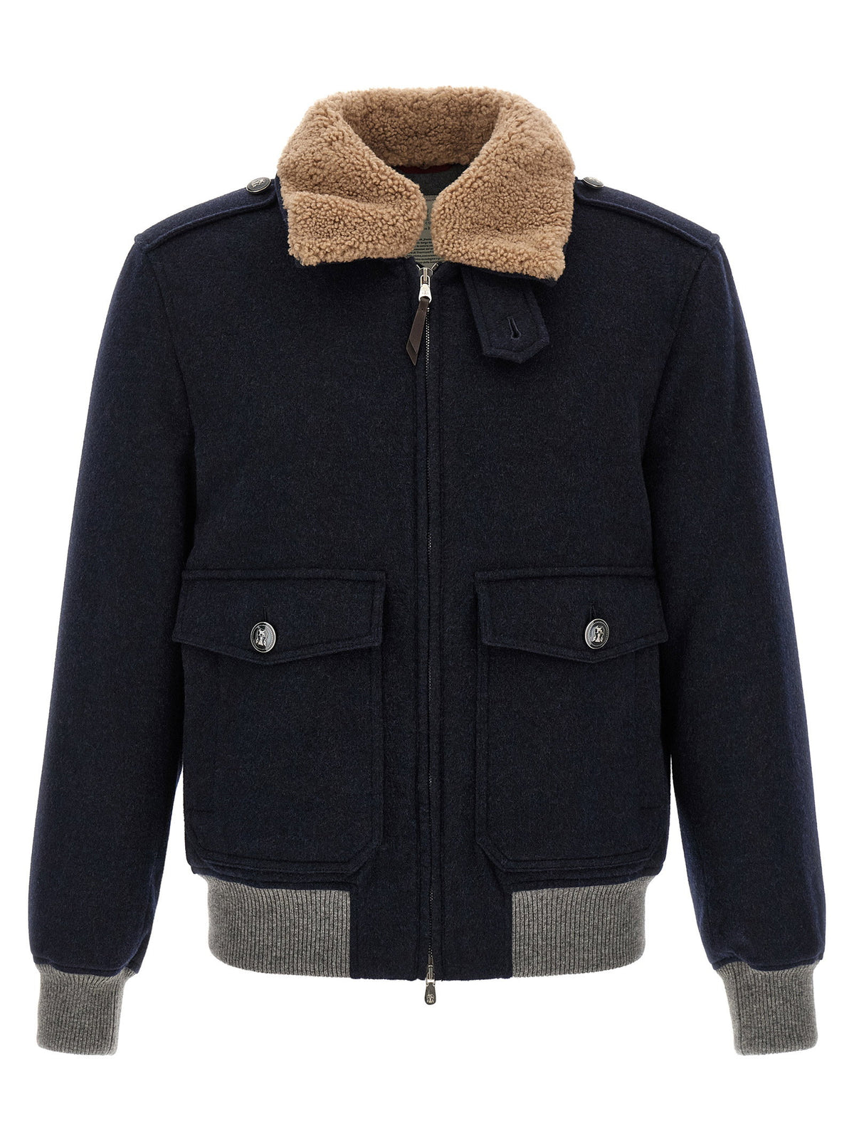 Brunello Cucinelli Cashmere Bomber Beaver